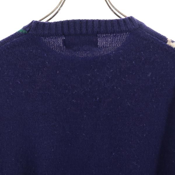 CHAPS チャップス オールド 長袖 ニット L ネイビー×グリーン セーター メンズ