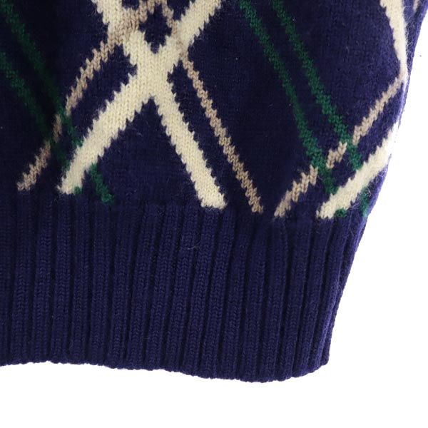 CHAPS チャップス オールド 長袖 ニット L ネイビー×グリーン セーター メンズ