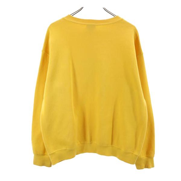 AMERICANINO アメリカニーノ 90s オールド USA製 プリント 長袖 スウェット トレーナー L(40-42) イエロー エドウィン 裏起毛 メンズ