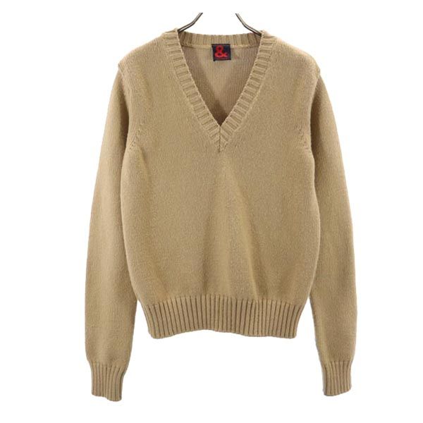 DOLCE&GABBANA ドルチェアンドガッバーナ イタリア製 ウールブレンド 長袖 Vネック ニット 44 ベージュ系 レディース
