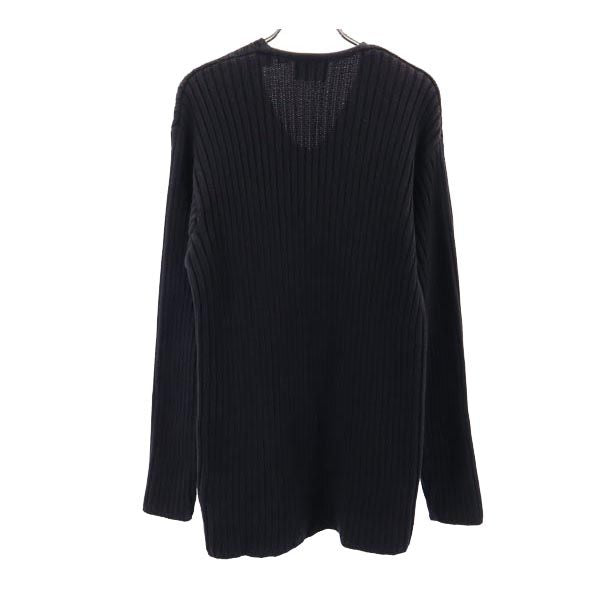 ダナキャランニューヨーク 長袖 Vネック リブ ニット S ブラック系 DKNY DONNA KARAN NEW YORK コットン セーター メンズ