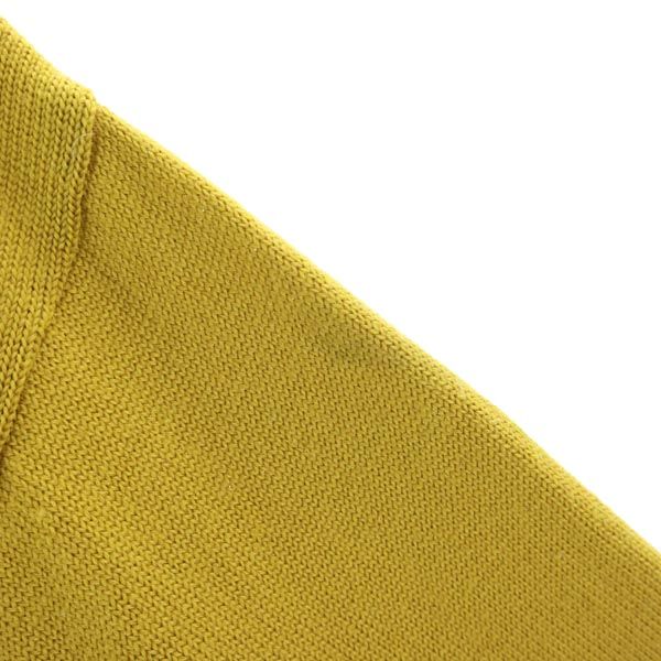 LANCEL ランセル 日本製 ウール 長袖 Vネック ニット L イエロー系 セーター メンズ