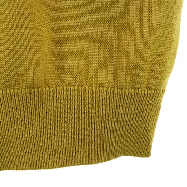 LANCEL ランセル 日本製 ウール 長袖 Vネック ニット L イエロー系 セーター メンズ