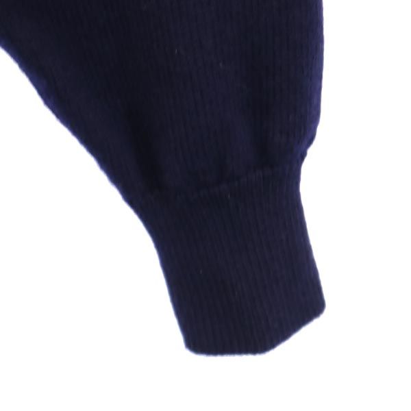 ダックス チェック 長袖 Vネック ニットコート M ネイビー DAKS セーター メンズ