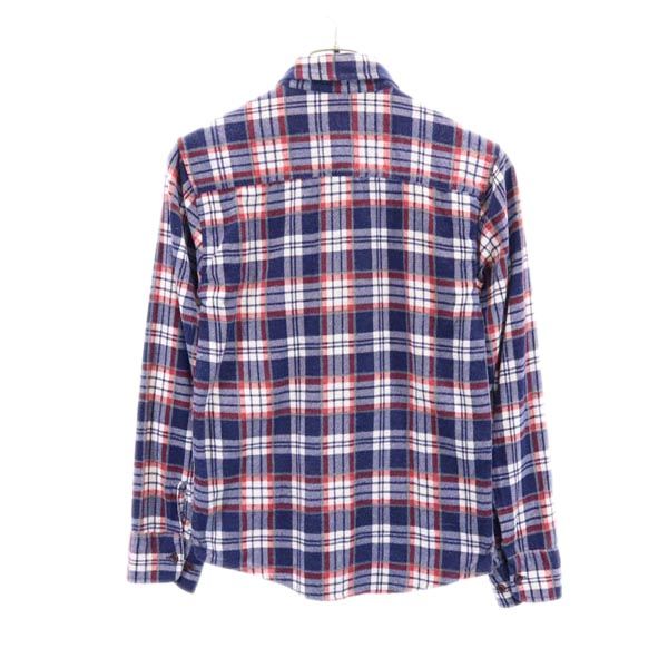 ディッキーズ 80s ヴィンテージ USA製 チェック柄 長袖 ネルシャツ L ネイビー系 Dickies レディース