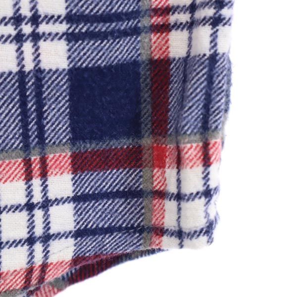 ディッキーズ 80s ヴィンテージ USA製 チェック柄 長袖 ネルシャツ L ネイビー系 Dickies レディース