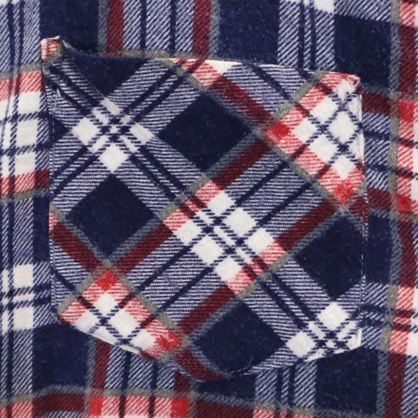 ディッキーズ 80s ヴィンテージ USA製 チェック柄 長袖 ネルシャツ L ネイビー系 Dickies レディース