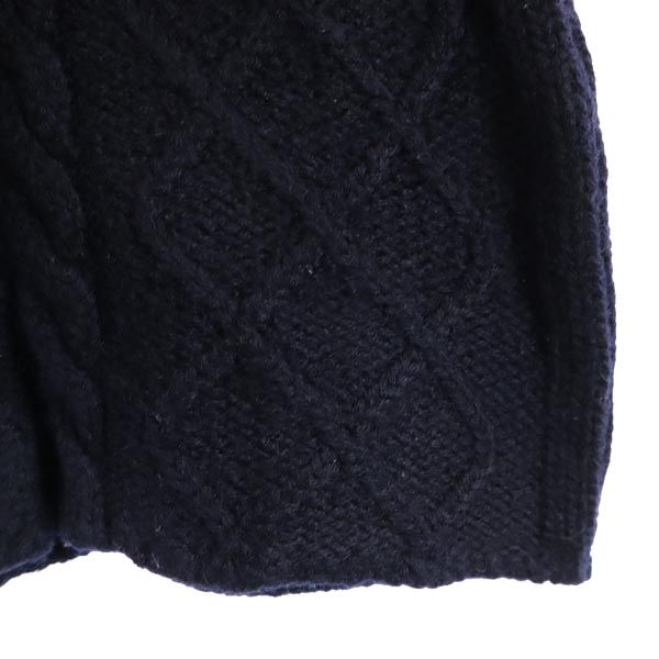 BLUE BLUE ブルーブルー 日本製 ウール 長袖 ニット ネイビー系 セーター ポケット レディース