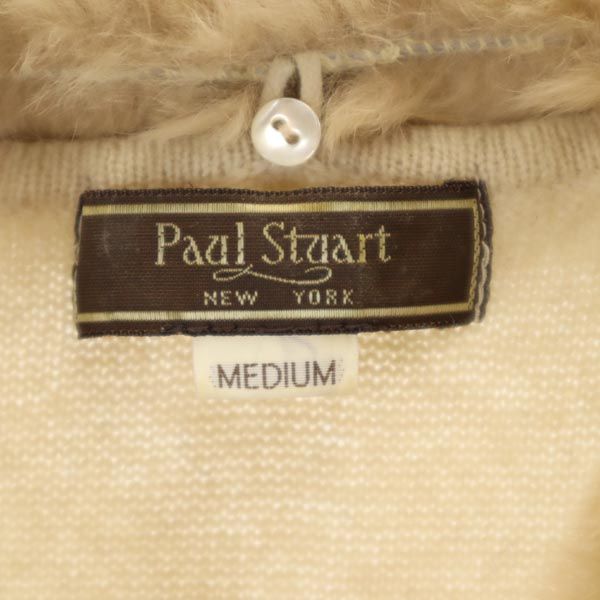 PAUL STUART ポールスチュアート 三陽商会 長袖 リアルファー カーディガン M ベージュ レディース