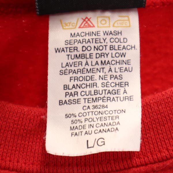 PACE RACE WEAR 長袖 スウェット トレーナー L レッド 裏起毛 メンズ