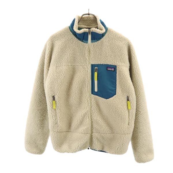 patagonia パタゴニア ジップ フリースジャケット XXL(16-18) アイボリー アウトドア キッズ