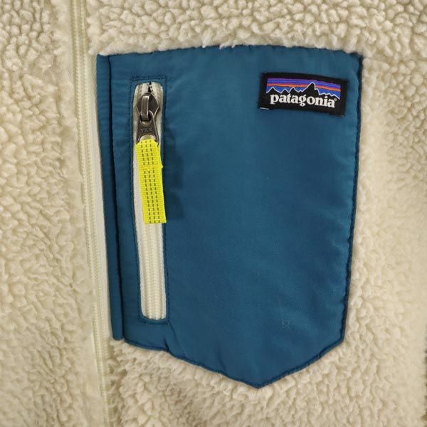 patagonia パタゴニア ジップ フリースジャケット XXL(16-18) アイボリー アウトドア キッズ