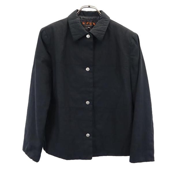 EVEX by KRIZIA エヴェックス バイ クリツィア 日本製 三陽商会 シャツ風 ジャケット 42 ブラック レディース