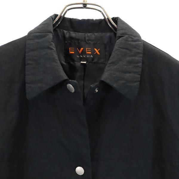 EVEX by KRIZIA エヴェックス バイ クリツィア 日本製 三陽商会 シャツ風 ジャケット 42 ブラック レディース
