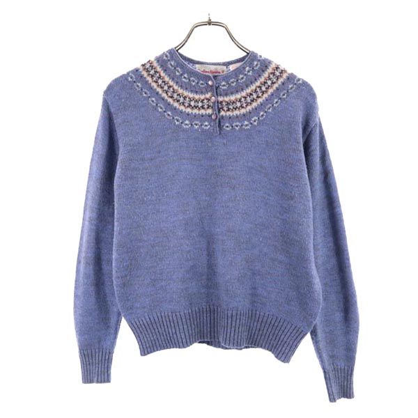 collections2 コレクションツー ウールブレンド 長袖 ニット 40 ブルー系 セーター レディース