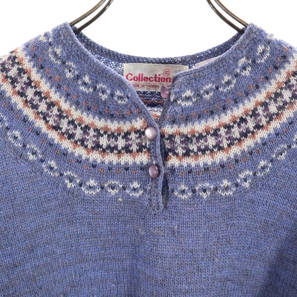 collections2 コレクションツー ウールブレンド 長袖 ニット 40 ブルー系 セーター レディース