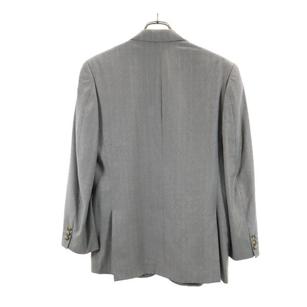 YVES SAINT LAURENT イヴサンローラン ストライプ テーラードジャケット グレー系 ベストライナー付 2点セット メンズ