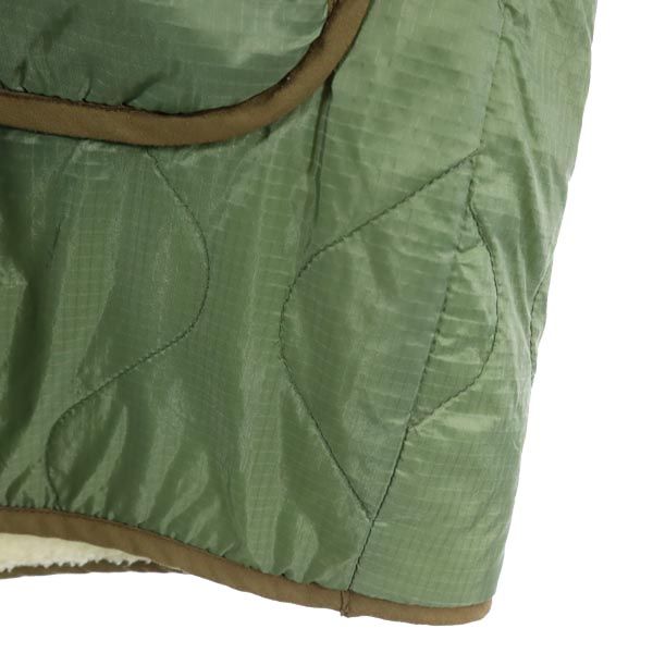 ALPHA INDUSTRIES INC アルファインダストリーズ リバーシブル ボア キルティングジャケット XS カーキ系 レディース