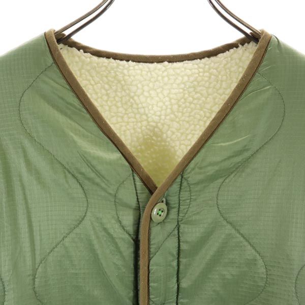 ALPHA INDUSTRIES INC アルファインダストリーズ リバーシブル ボア キルティングジャケット XS カーキ系 レディース