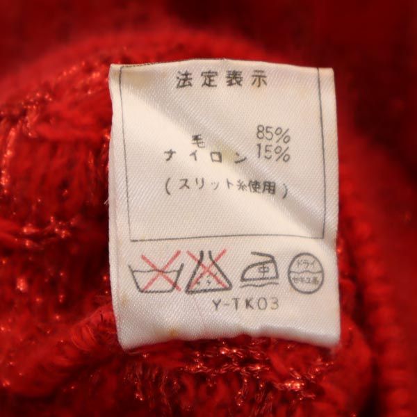 Christian Dior クリスチャンディオール 90s オールド ウールブレンド 長袖 ニット M レッド系 セーター レディース