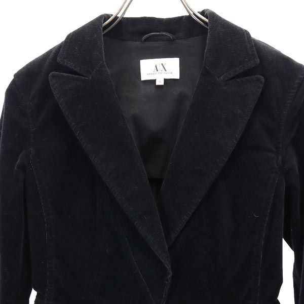 ARMANI EXCHANGE アルマーニエクスチェンジ 90s オールド コーデュロイ テーラードジャケット S 黒 レディース