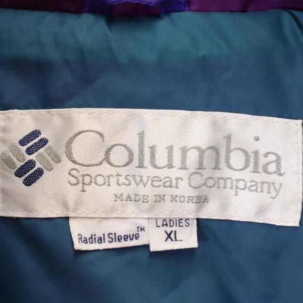 Columbia コロンビア アウトドア オールド ナイロンジャケット XL 青緑 他 レディース