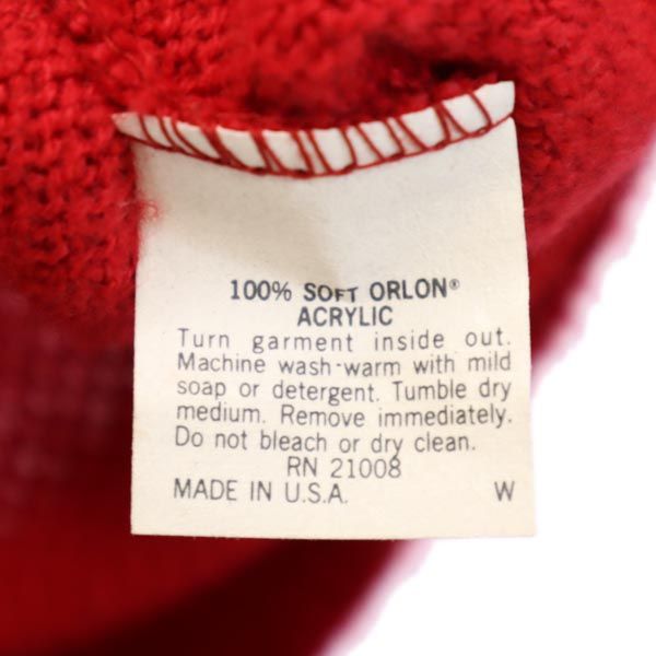 IZOD LACOSTE アイゾッドラコステ 70s USA製 ヴィンテージ 糸巻きタグ 長袖 Vネック ニット M レッド セーター メンズ