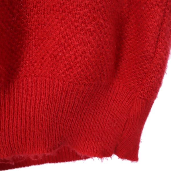 IZOD LACOSTE アイゾッドラコステ 70s USA製 ヴィンテージ 糸巻きタグ 長袖 Vネック ニット M レッド セーター メンズ