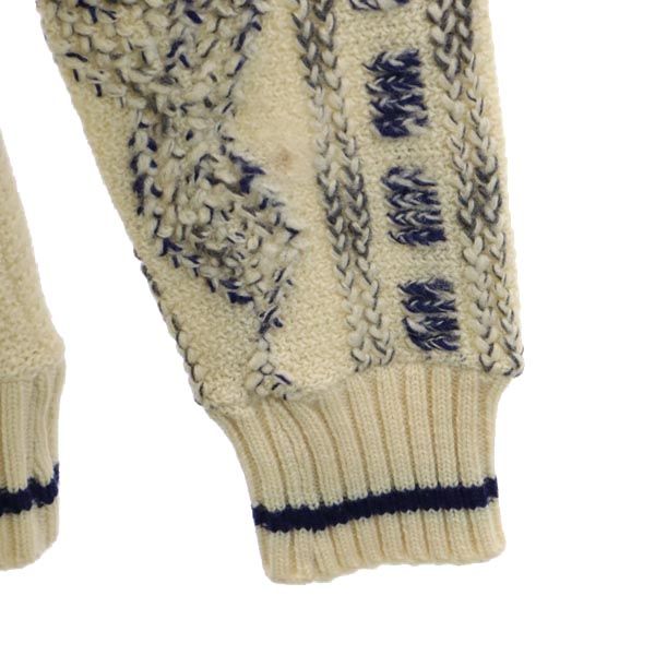 PENDLETON ペンドルトン 70s USA製 ヴィンテージ 長袖 Vネック ニット M ベージュ ケーブル編み セーター レディース