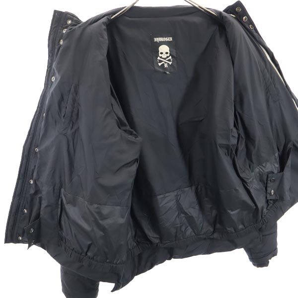 HYDROGEN ハイドロゲン ナイロン 長袖 中綿ジャケット XL ブラック系 ロゴ メンズ