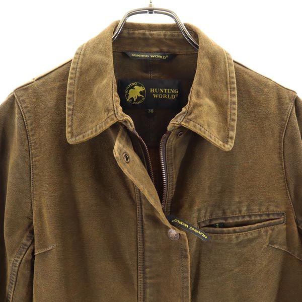 HUNTING WORLD ハンティングワールド 長袖 スエードライク ジャケット 38 ブラウン系 レディース