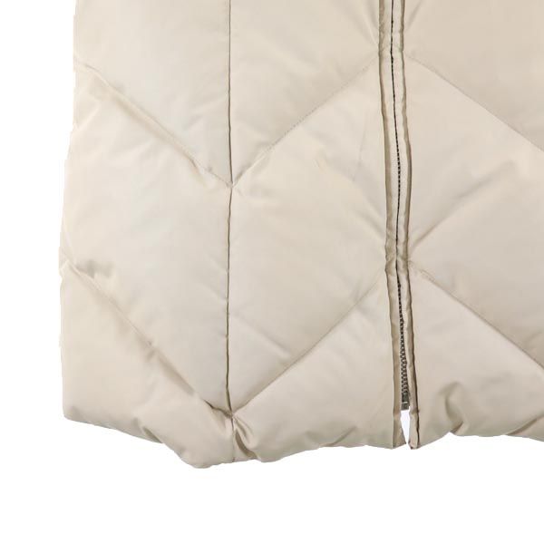23ku 23区 長袖 ダウンジャケット 38 アイボリー 襟フォックスファー レディース