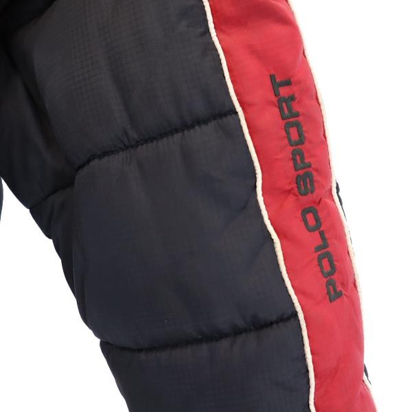 POLO SPORTS ポロスポーツ 中綿ジャケット M ブラック×レッド ラルフローレン メンズ