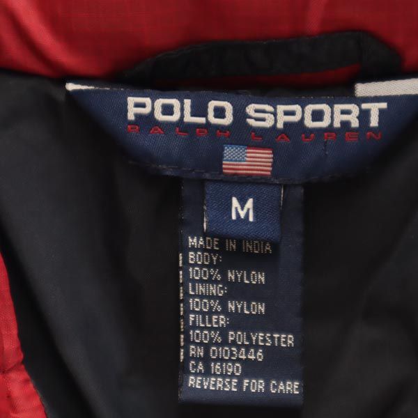POLO SPORTS ポロスポーツ 中綿ジャケット M ブラック×レッド ラルフローレン メンズ