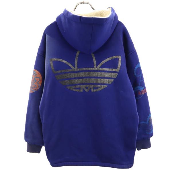 adidas アディダス 80s ボア デサント製 ヴィンテージ フードジャケット M ブルー デサント製 メンズ