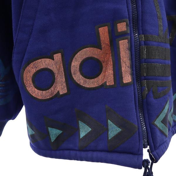 adidas アディダス 80s ボア デサント製 ヴィンテージ フードジャケット M ブルー デサント製 メンズ