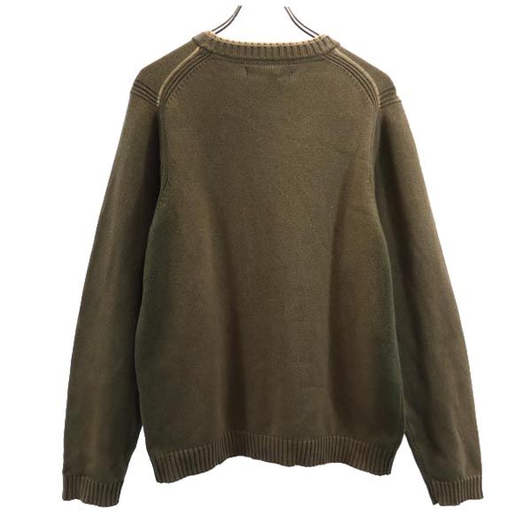 TOMMY HILFIGER トミーヒルフィガー 刺繍 長袖 ニット S カーキ系 メンズ