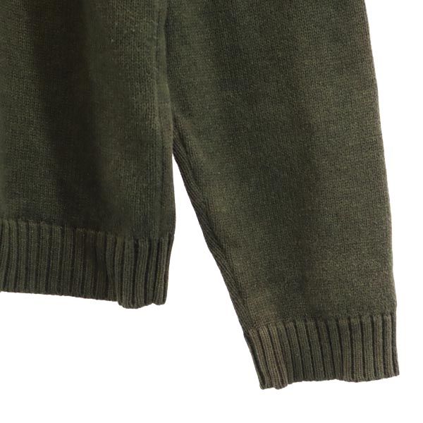 TOMMY HILFIGER トミーヒルフィガー 刺繍 長袖 ニット S カーキ系 メンズ