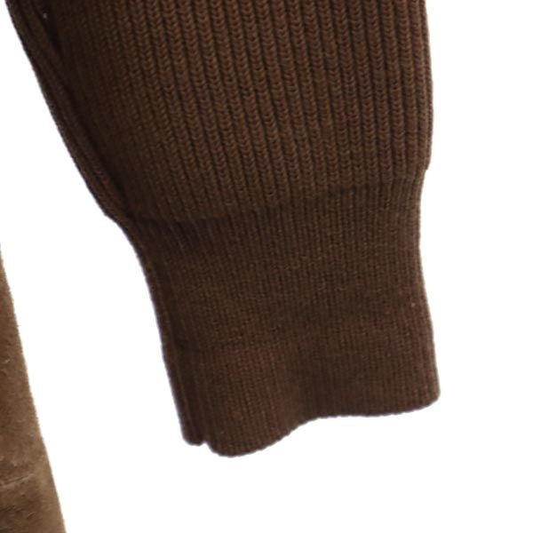 OLD オールド 80s 90s レザー ニット ジャケット ブラウン レディース