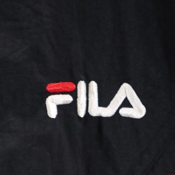 FILA フィラ 90s オールド スポーツジャケット XL ブラック×レッド×アイボリー 裏トリコット素材 ウインドブレーカー メンズ