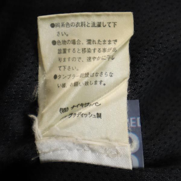 NIKE ナイキ 90s 00s 白タグ オールド ナイロン 中綿ジャケット L(14-16) ブラック 裏メッシュ ロゴ刺繍 キッズ