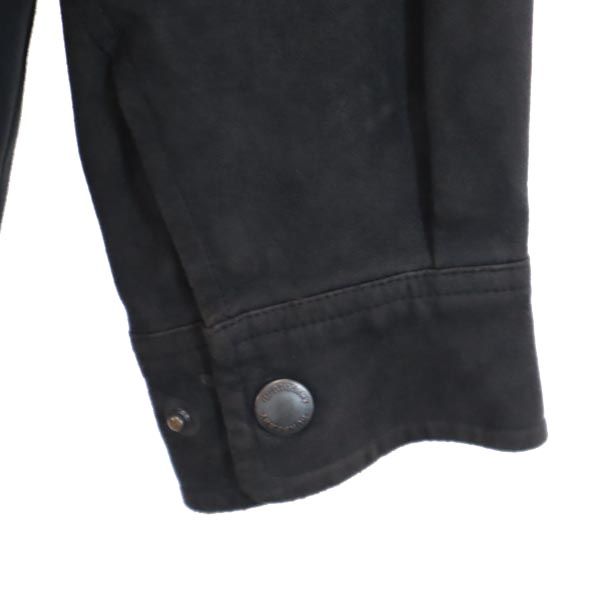 バーバリー 日本製 2way フェイク レザージャケット M グレー系 BURBERRY LONDON 中綿ライナー 収納型フード メンズ