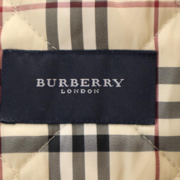 バーバリー 日本製 2way フェイク レザージャケット M グレー系 BURBERRY LONDON 中綿ライナー 収納型フード メンズ