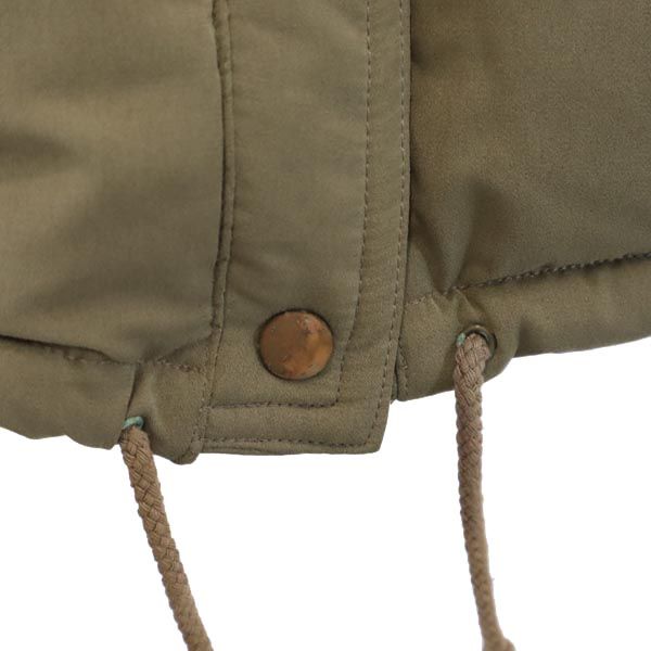 LANCEL ランセル バックロゴ ダウンジャケット M カーキ系 刺繍 レディース