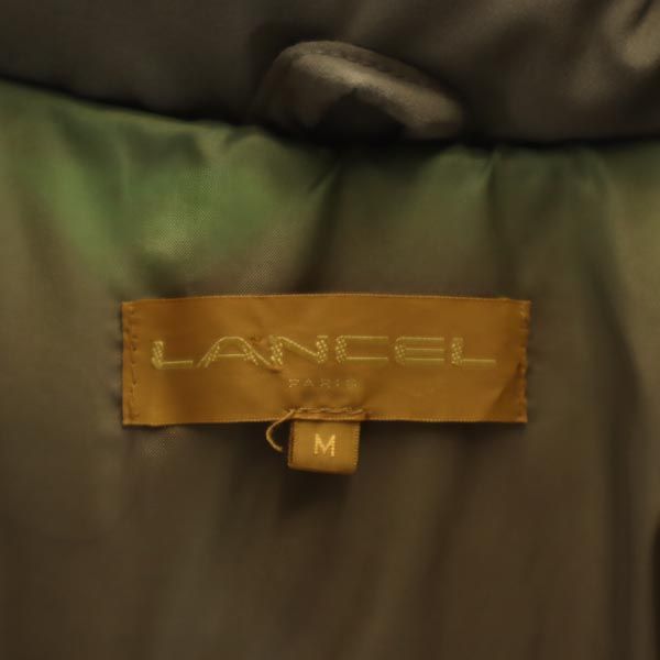 LANCEL ランセル バックロゴ ダウンジャケット M カーキ系 刺繍 レディース
