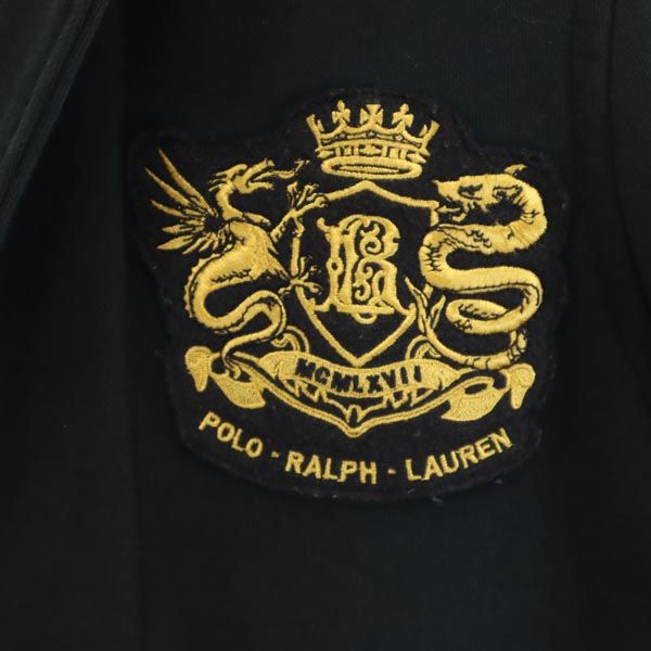 ポロバイラルフローレン スウェット ジャケット M ブラック Polo by Ralph Lauren ワッペン ロゴ メンズ