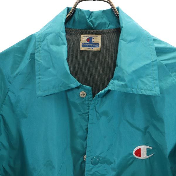 Champion チャンピオン 90s 日本規格 ナイロンジャケット M ブルー系 裏メッシュ ロゴ メンズ