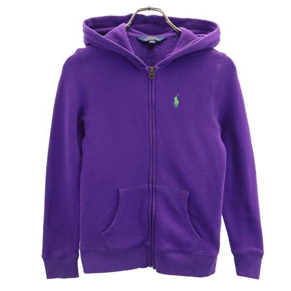 ポロラルフローレン 長袖 スウェット ジップパーカー L(12-14) パープル POLO RALPH LAUREN ロゴ刺繍 トレーナー キッズ