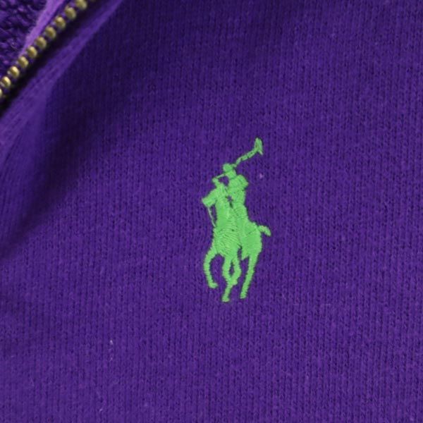 ポロラルフローレン 長袖 スウェット ジップパーカー L(12-14) パープル POLO RALPH LAUREN ロゴ刺繍 トレーナー キッズ