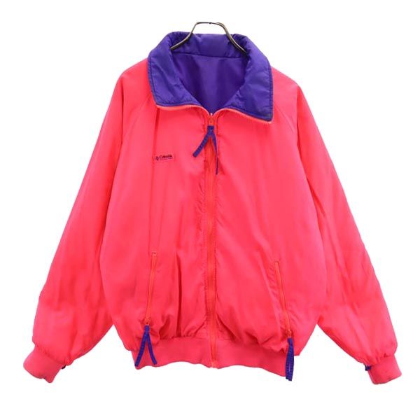 Columbia コロンビア アウトドア リバーシブル 中綿ジャケット L ブルー/ピンク系 メンズ